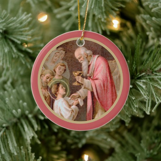 St. Tarcisius Erhalt der Eucharist (BL 02) x2 Keramik Ornament (Baum)