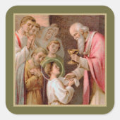 St. Tarcisius Erhalt der Eucharistie (BL 02) Quadratischer Aufkleber (Vorderseite)
