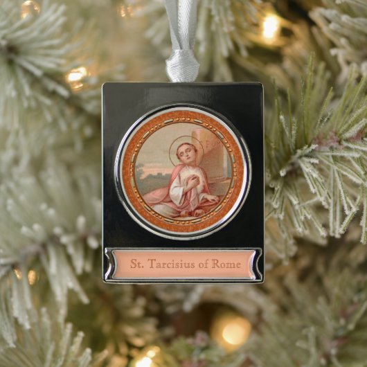 St. Tarcisius of Rome Roundel (BF 004) Banner-Ornament Silber (Baum)