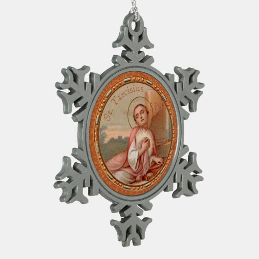 St. Tarcisius of Rome Roundel (BF 004) Schneeflocken Zinn-Ornament (Links)