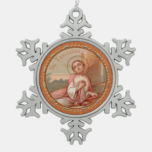 St. Tarcisius of Rome Roundel (BF 004) Schneeflocken Zinn-Ornament (Vorderseite)