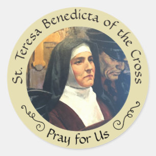 St Teresa Benedicta des Querfestes am 9. August Runder Aufkleber