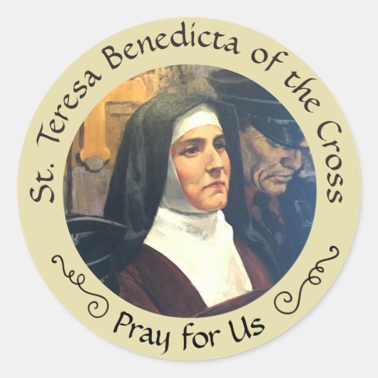St. Teresa Benedicta of the Cross Fest Aug 9 Runder Aufkleber (Vorderseite)