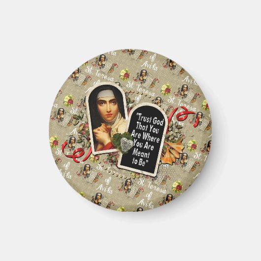St Teresa de Avila Katholic Saint Therese Magnet (Vorne)