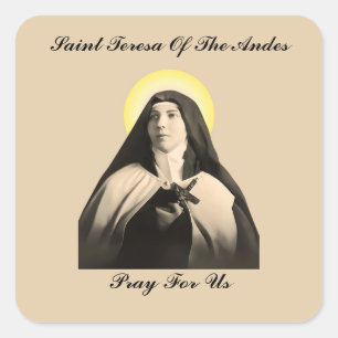 ST. TERESA DER ANDES QUADRATISCHER AUFKLEBER