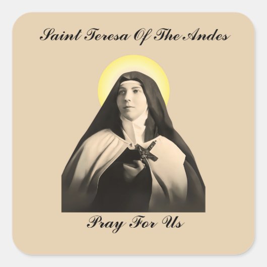ST. TERESA DER ANDES QUADRATISCHER AUFKLEBER (Vorderseite)