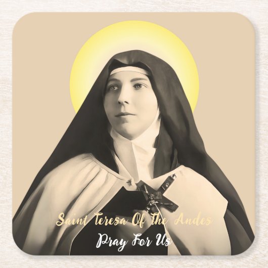 ST. TERESA DER ANDES RECHTECKIGER PAPPUNTERSETZER (Vorderseite)