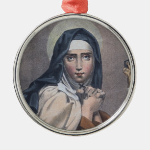 St. Teresa of Avila (M 008) Circular Ornament Aus Metall