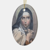 St. Teresa of Avila (M 008) Oval Keramik Ornament (Links)