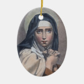 St. Teresa of Avila (M 008) Oval Keramik Ornament (Vorne)