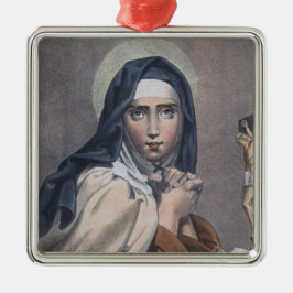 St. Teresa of Avila (M 008) Square Ornament Aus Metall