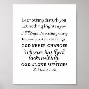 St. Teresa of Avila Quote Art Poster Print
