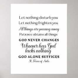 St. Teresa of Avila Quote Art Poster Print