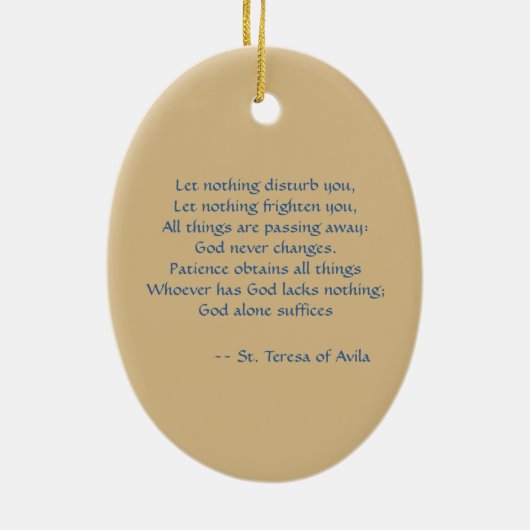 St. Teresa of Avila (SAU 28) Oval Keramik Ornament (Hinten)