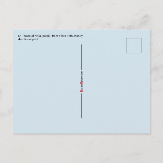St. Teresa of Avila (SAU 28) Postkarte (Rückseite)