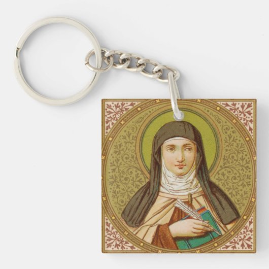 St. Teresa of Avila (SNV 27) Platz Leder/DIY Zurüc Schlüsselanhänger (Vorderseite)