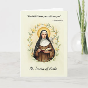 St. Teresa von Avila Gottes Frieden und Segen Karte