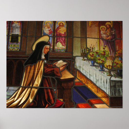 St. Teresa von Avila im Gebet Poster (Vorne)