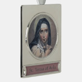 St. Teresa von Avila (M 008) Banner-Ornament Silber (Rechts)