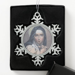 St. Teresa von Avila (M 008) Schneeflocken Zinn-Ornament