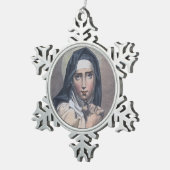 St. Teresa von Avila (M 008) Schneeflocken Zinn-Ornament (Rechts)