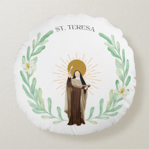 St. Teresa von Avila Round Pillow Rundes Kissen