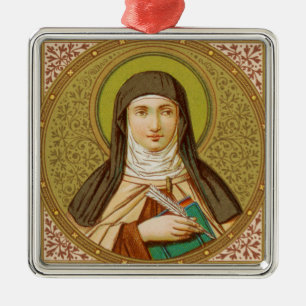St. Teresa von Avila (SNV 27) Premium Square Silbernes Ornament