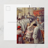 St. Teresa wirft Blume zum gesegneten Sakrament Postkarte (Vorne/Hinten)