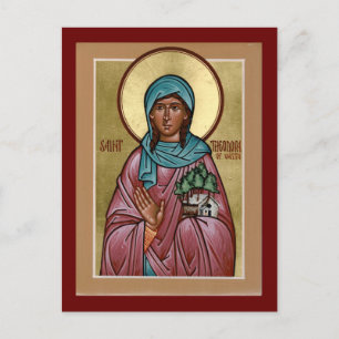 St. Theodora Vasta Gebet Card Postkarte