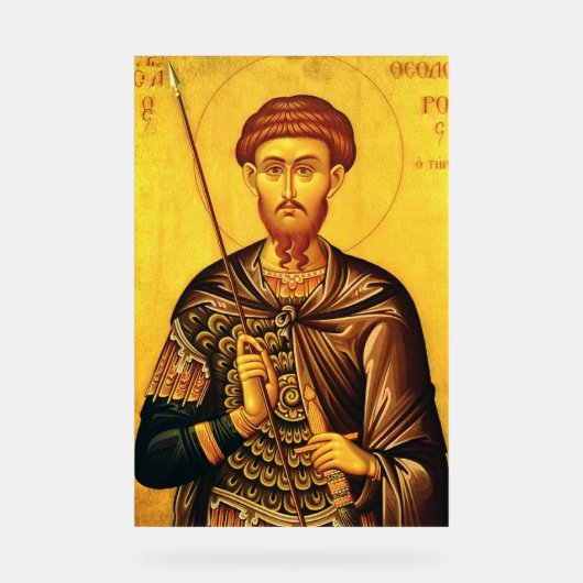St. Theodore Tiron-Orthodoxe Ikone Acrylschild (Vorderseite)