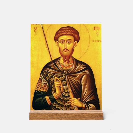 St. Theodore Tiron-Orthodoxe Ikone Acrylschild (Vorderseite)