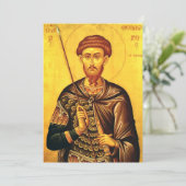 St. Theodore Tiron-Orthodoxe Ikone Einladung (Stehend Vorderseite)