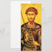 St. Theodore Tiron-Orthodoxe Ikone Einladung (Vorne/Hinten)
