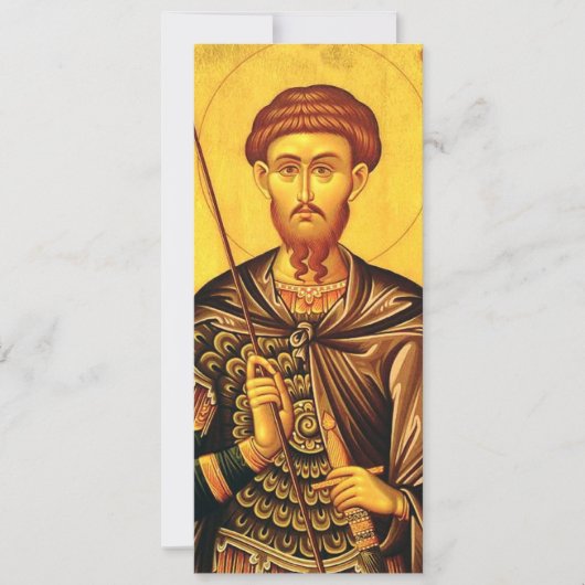 St. Theodore Tiron-Orthodoxe Ikone Einladung (Vorderseite)