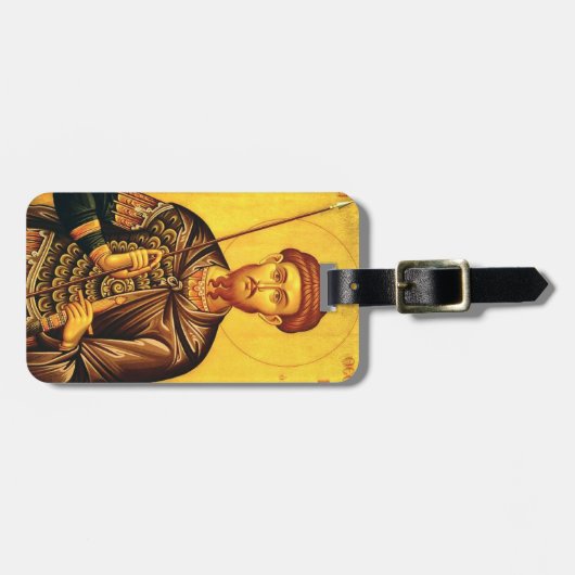 St. Theodore Tiron-Orthodoxe Ikone Gepäckanhänger (Vorderseite horizontal)