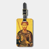 St. Theodore Tiron-Orthodoxe Ikone Gepäckanhänger (Vorderseite vertikal)
