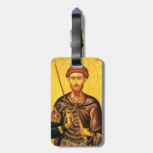 St. Theodore Tiron-Orthodoxe Ikone Gepäckanhänger (Rückseite vertikal)