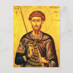 St. Theodore Tiron-Orthodoxe Ikone Postkarte