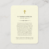 St. Theophan, die orthodoxe Gebetskarte der Reclus Platzkarte (Rückseite)