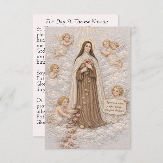 St. Therese 5 Day Novena Prayer Catholic (Vorne/Hinten)
