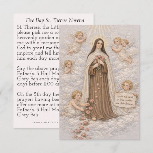 St. Therese 5-Tage-Novene-Gebet Katholisch (Vorne/Hinten)