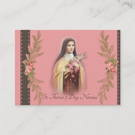 St. Therese 5 Tagnovena-Gebets-Karten Visitenkarte (Vorderseite)