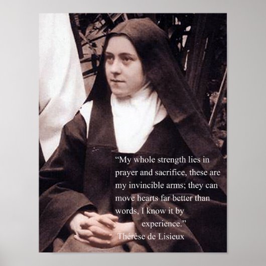 St. Therese auf Gebet und Opferung. Poster (Vorne)