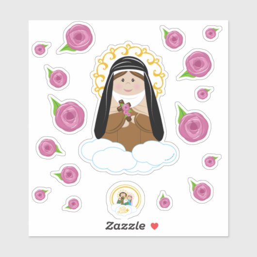 St. Therese Aufkleber (Blatt)