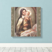 St. Therese Baby Jesus Manger Pink Roses Leinwanddruck (Insitu (Holzboden))