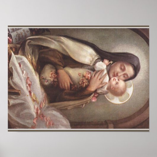 St. Therese Baby Jesus Manger Rose Poster (Vorne)