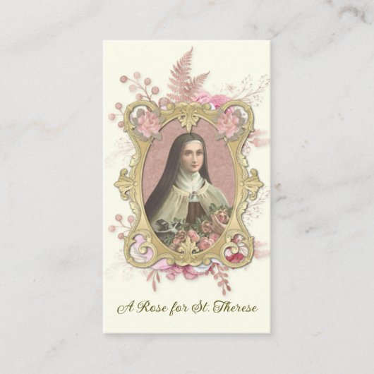 St. Therese Carmelite Nun Rose Religious Gedicht Platzkarte (Vorderseite)