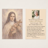 St. Therese Catholic Funeral Memorial Holy Card - (Vorne & Hinten)