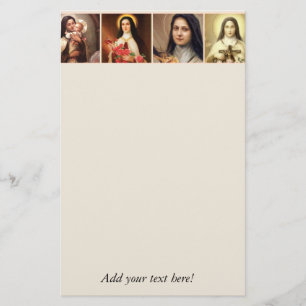 St. Therese das kleine Blumen-Rosen-Kruzifix Briefpapier