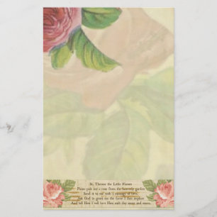 St. Therese das kleine Blumen-Rosen-Kruzifix Briefpapier